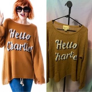 WILDFOX COUTURE Charlie! Ringo Sweater- RARE Brown